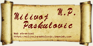 Milivoj Paskulović vizit kartica